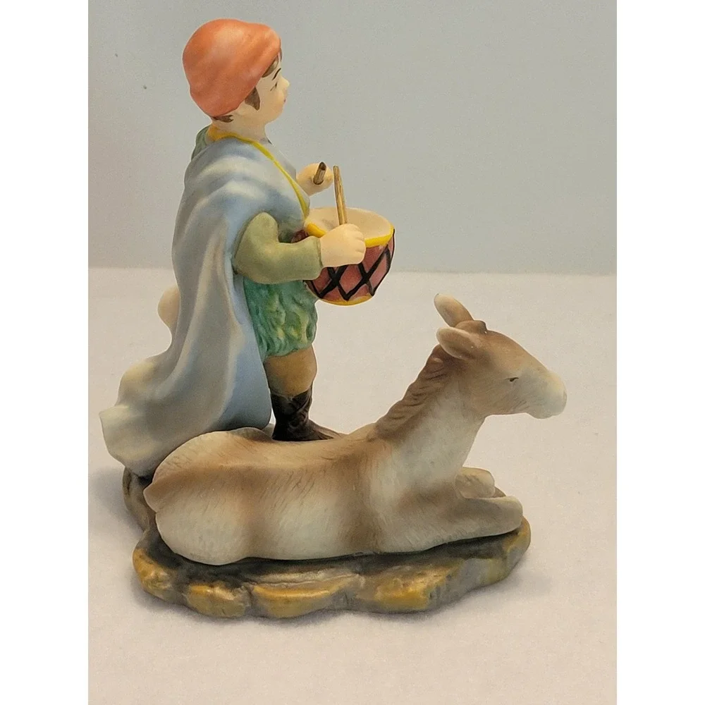 Avon Drummer Boy w/‎ Donkey Figurine Holiday Treasures Nativity 2003 Christmas